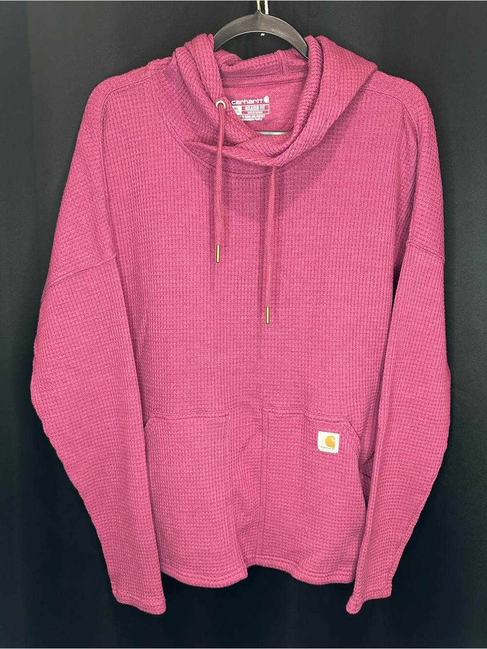 Carhartt Women's Raspberry Waffle-Knit Cowl Hoodie